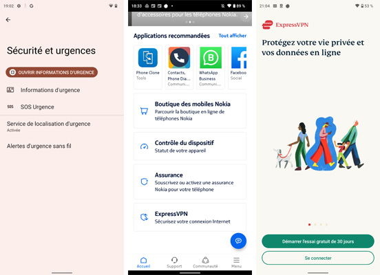 Applications et protection Nokia X20