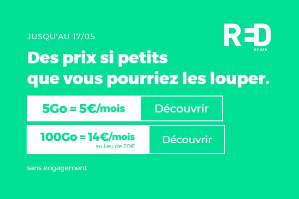 Les 5 forfaits mobiles RED by SFR à prix promo expirent ce soir à minuit !