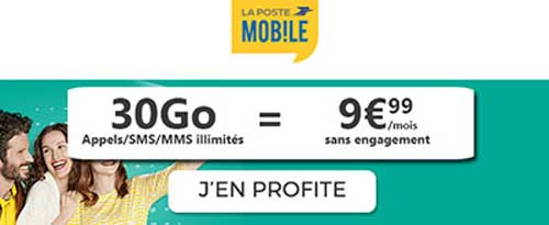 Forfait 30Go La poste mobile