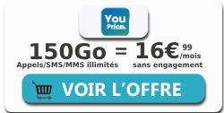 promo forfait YouPrice 150Go