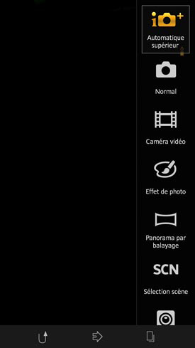 Sony Xperia SP : menu appareil photo