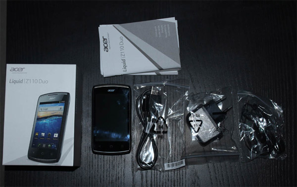 Acer Liquid Z110 Duo : boîte