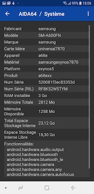 Samsung Galaxy A6 performance