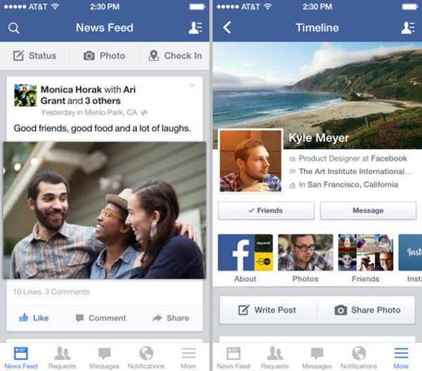 Facebook 6.5 : dans les pas de iOS 7