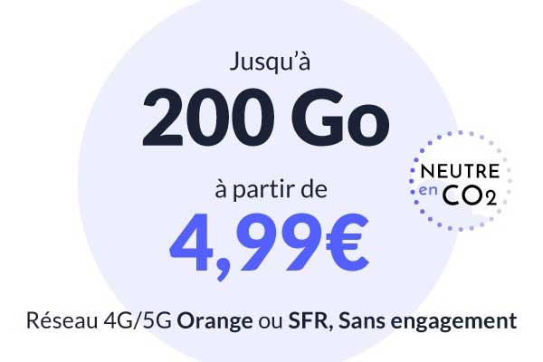Forfait mobile en promo : jusqu’à 200Go sur Orange ou SFR dès 4.99€