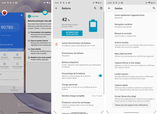 Gestion paramètres  Motorola Moto G31