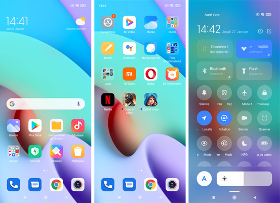 Interface du Xiaomi Redmi 10