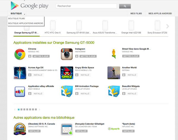 La mise à jour et la suppression des applis Android désormais possible depuis la site Web Google Play