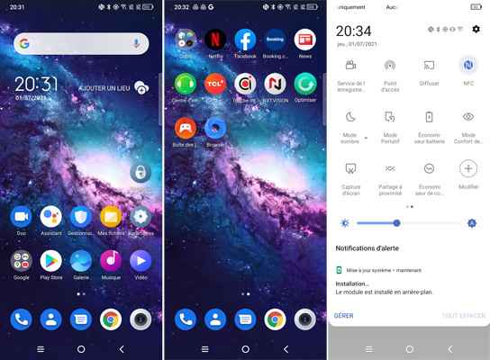 Interface du TCL 20 Pro 5G