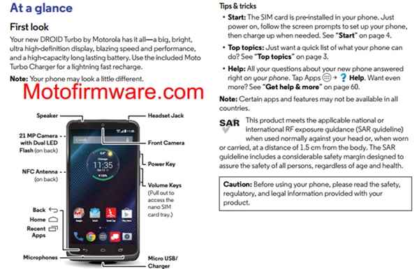 Motorola DROID Turbo : son manuel révèle une fiche technique aussi intéressante que surprenante