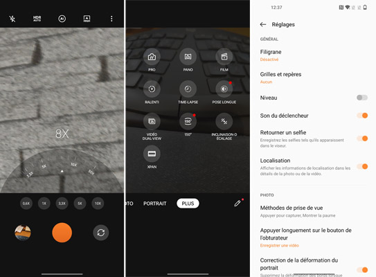Paramètres de la caméra du OnePlus 10 Pro