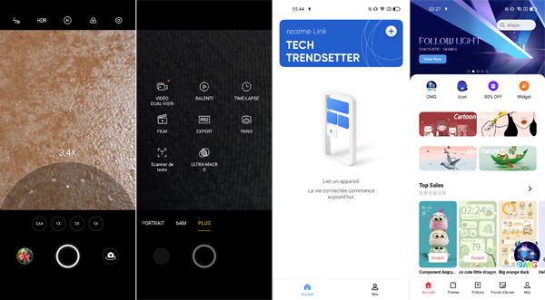 Paramètre caméra du realme GT