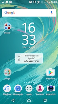 Sony Xperia X Performance interface