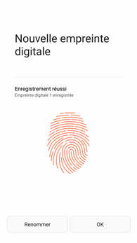 Honor 8 : empreinte digitale enregistrée