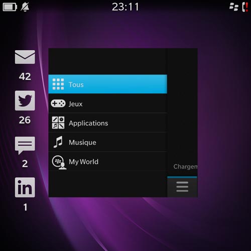 BlackBerry Q10 : interface BlackBerry 10