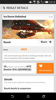 HTC Desire 816 : 3DMark