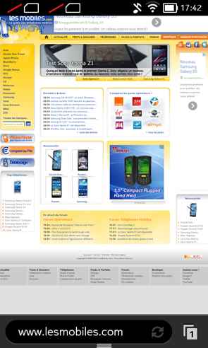 Nokia X : navigateur internet