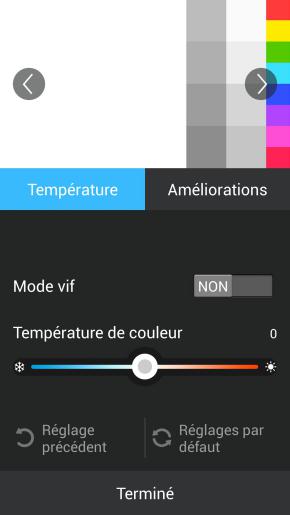 ASUS Nouveau Padfone : réglage couleurs