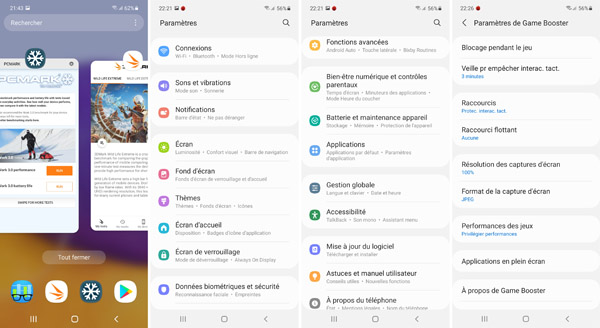 Paramètres du Samsung Galaxy A72
