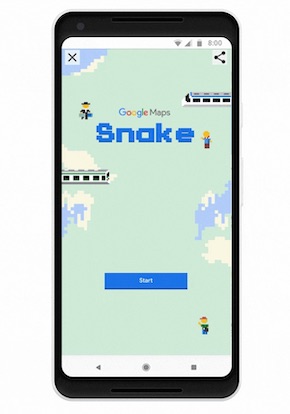 Pour le 1er avril, Google Maps vous invite à jouer à Snake