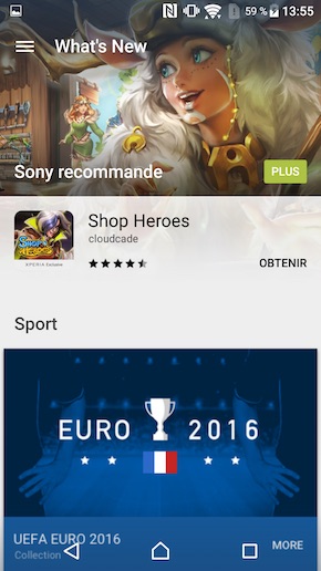 Sony Xperia X interface