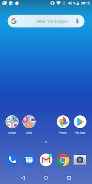 Asus ZenFone Max Pro (M1) home screen