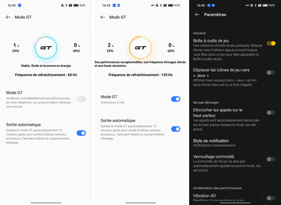 Mode GT du realme GT Neo 3