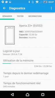 Sony Xperia Z3+ interface