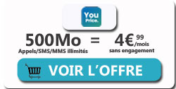 promo forfait YouPrice 500 Mo
