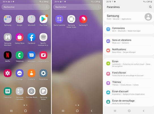 Suite interface Samsung Galaxy A32 5G